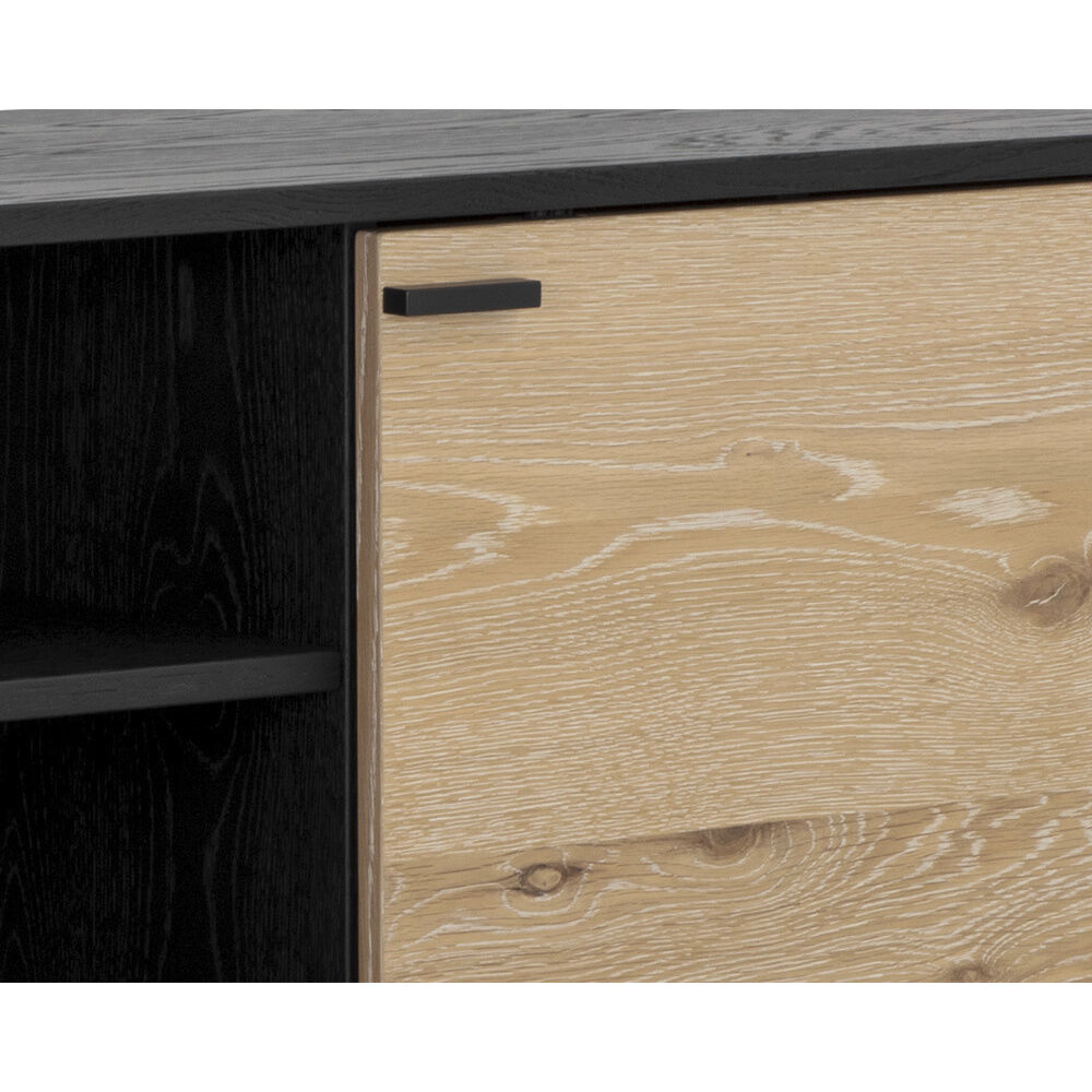 Rosso 80 inch Black / Brown / Matte Black Media Console & Cabinet